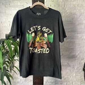 Northern Outpost Charcoal Grey Campfire “Let’s Get Toasted Graphic Tee Medium